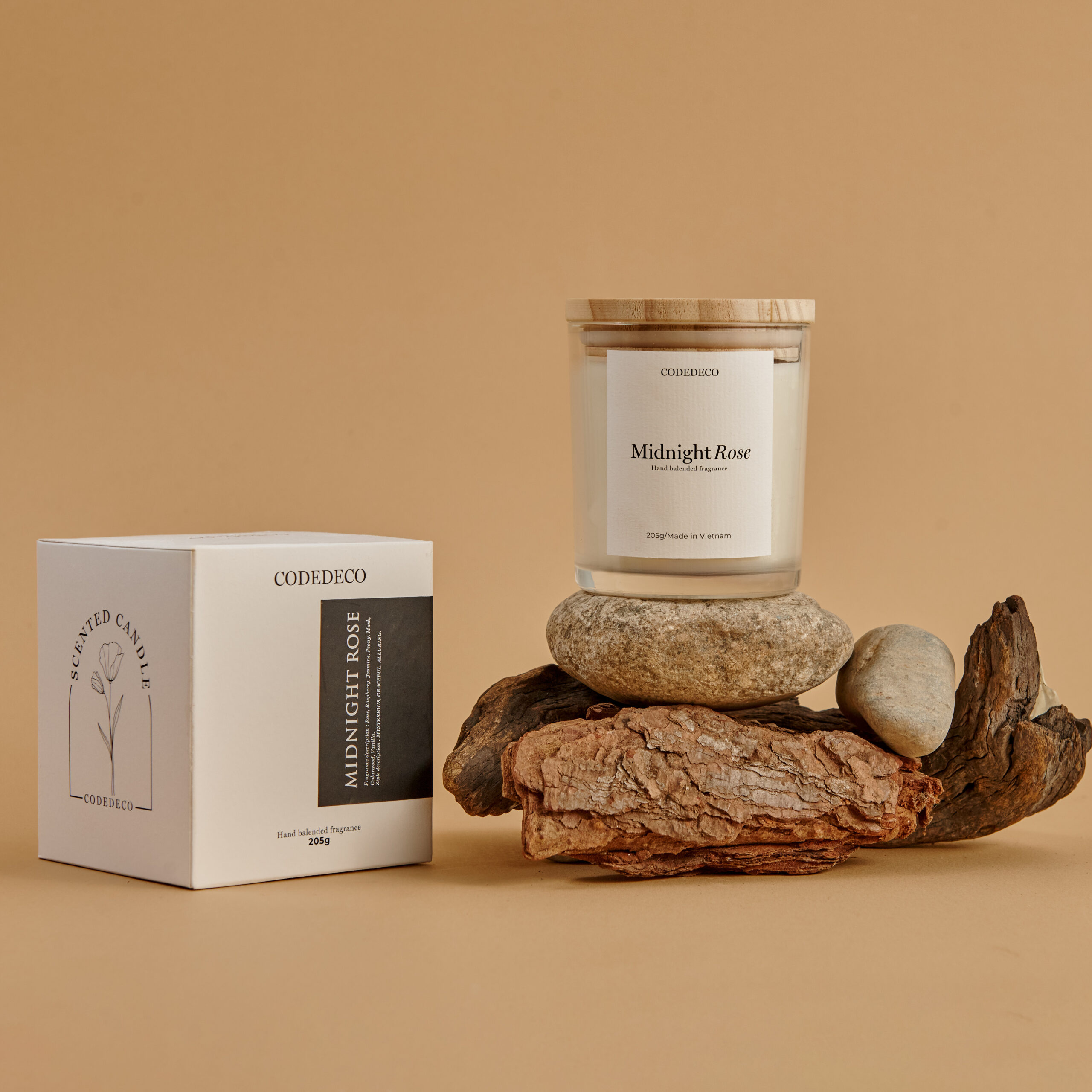 nến kèm box midnight rose